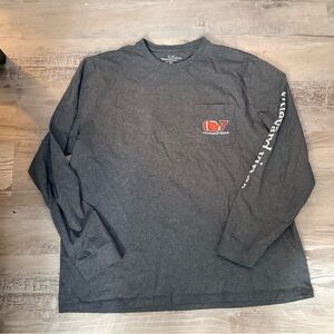 Vineyard Vines Men's Charcoal Long Sleeve Tee X-Large